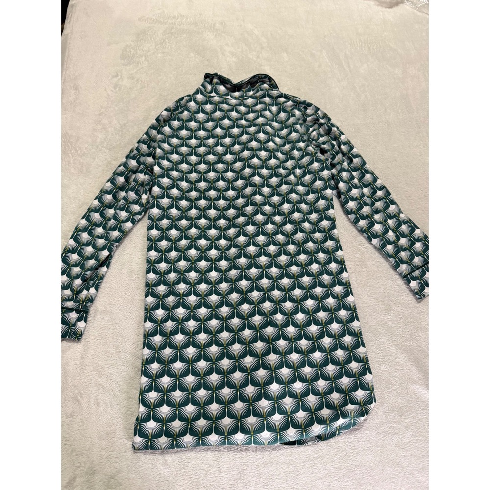 Petite Plume Womens XS Pima Cotton Nightshirt Green White Crane Sleep Shirt - Picture 10 of 16